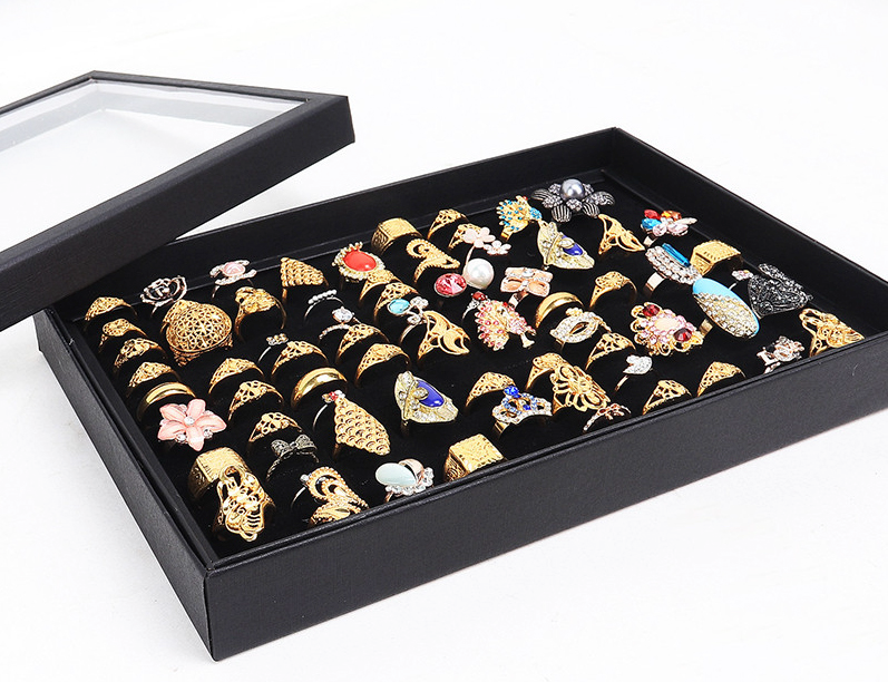 Frendorf | 100 Slots Schmuck Ring Anzeige Organizer Tray Halter Ohrringe Aufbewahrungsbox Fall