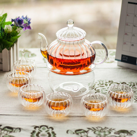 Kristallklar Glas Teekannen Set