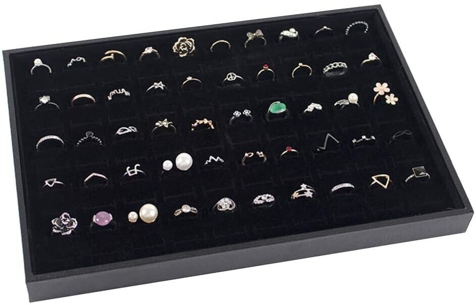 Frendorf | 100 Slots Schmuck Ring Anzeige Organizer Tray Halter Ohrringe Aufbewahrungsbox Fall
