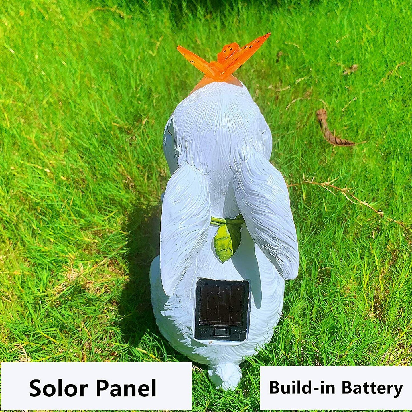 Frendorf | Oster Solarbetriebene LED Kaninchen Mit Schmetterling Außen Dekor Garten Licht