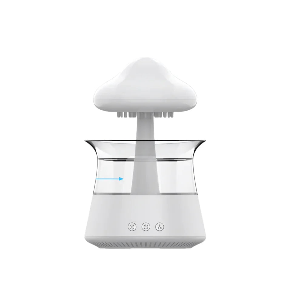 Frendorf | 2-in-1 Schreibtischlicht Luftbefeuchter mit Regenwolken Aromatherapie ätherisches Öl Diffusor & Regenwolken Nachtlicht Pilzlampe
