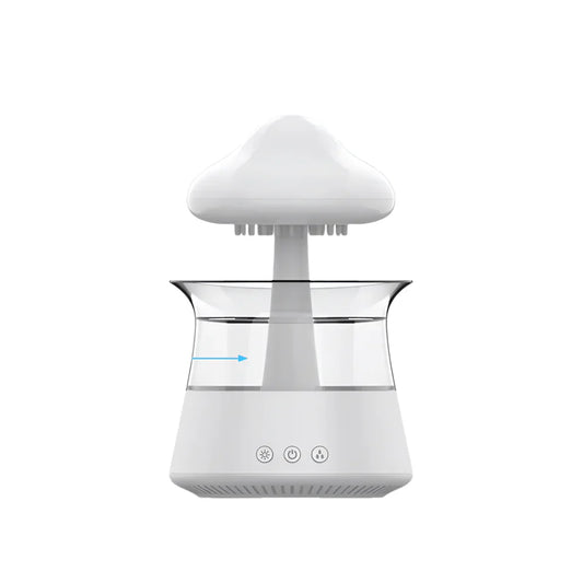 Frendorf | 2-in-1 Schreibtischlicht Luftbefeuchter mit Regenwolken Aromatherapie ätherisches Öl Diffusor & Regenwolken Nachtlicht Pilzlampe