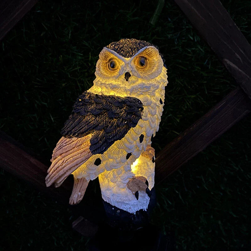 Frendorf | Solar Gartenleuchte Eule – LED Außenleuchte für Garten, Terrasse und Balkon, wetterfest