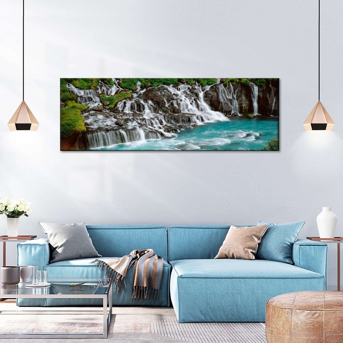 Frendorf | Hraunfossar Wasserfall in Island Wandkunst