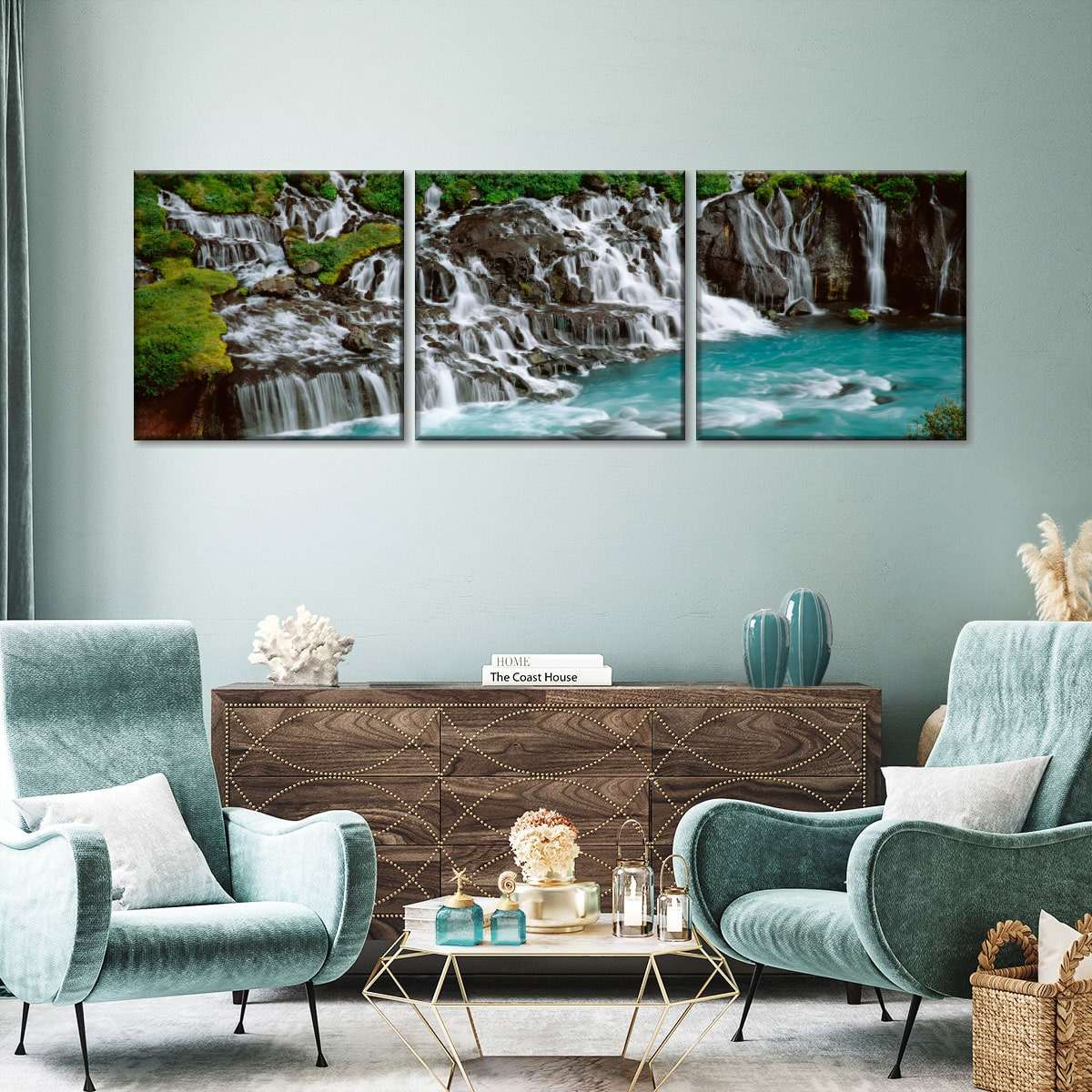 Frendorf | Hraunfossar Wasserfall in Island Wandkunst