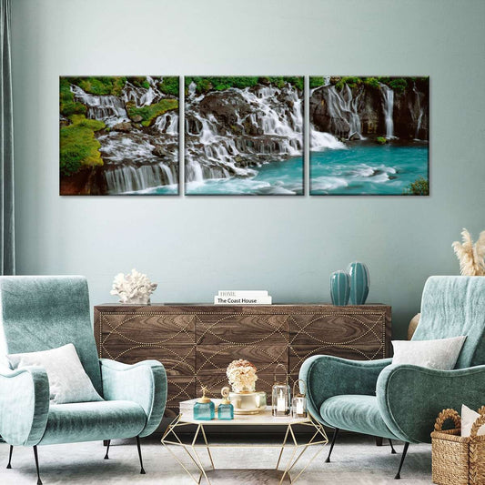 Frendorf | Hraunfossar Wasserfall in Island Wandkunst