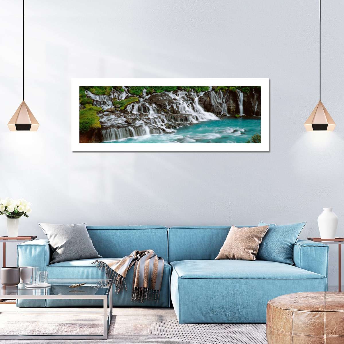 Frendorf | Hraunfossar Wasserfall in Island Wandkunst