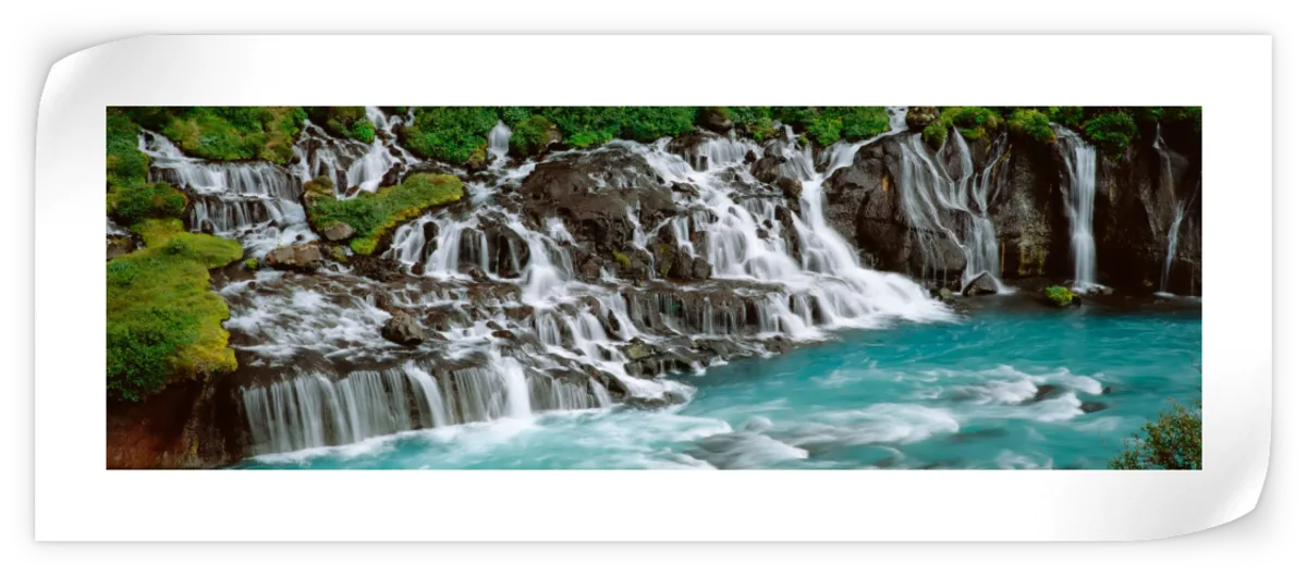Frendorf | Hraunfossar Wasserfall in Island Wandkunst