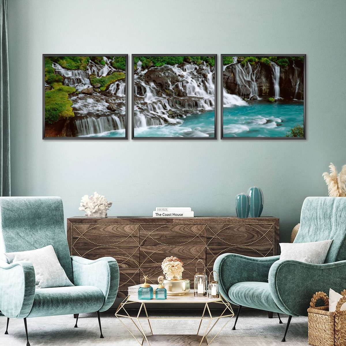 Frendorf | Hraunfossar Wasserfall in Island Wandkunst