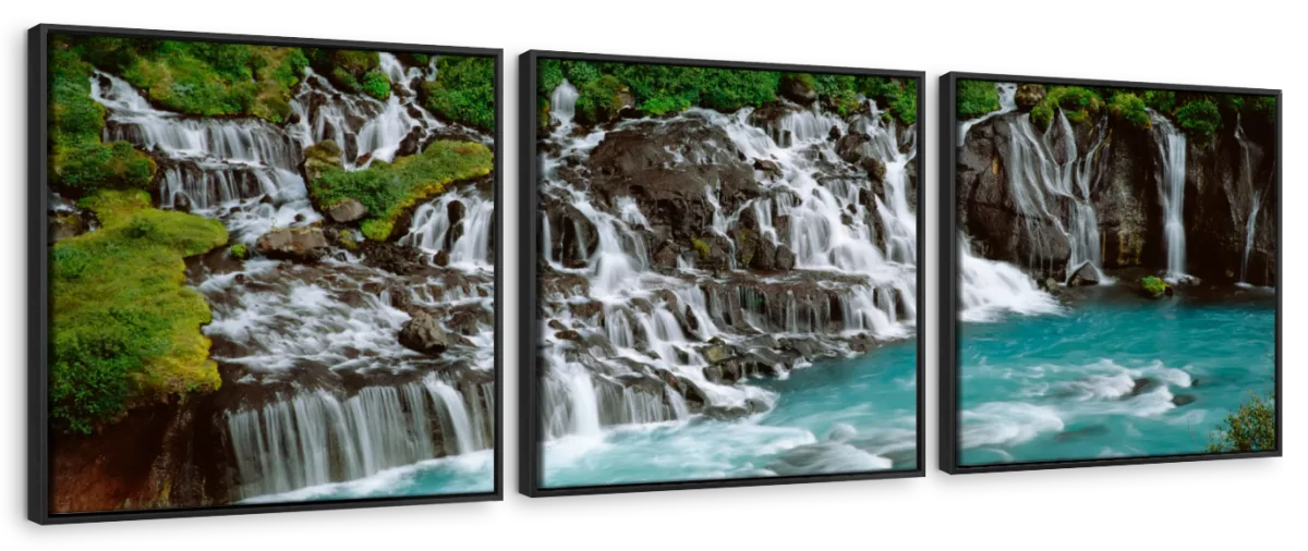 Frendorf | Hraunfossar Wasserfall in Island Wandkunst