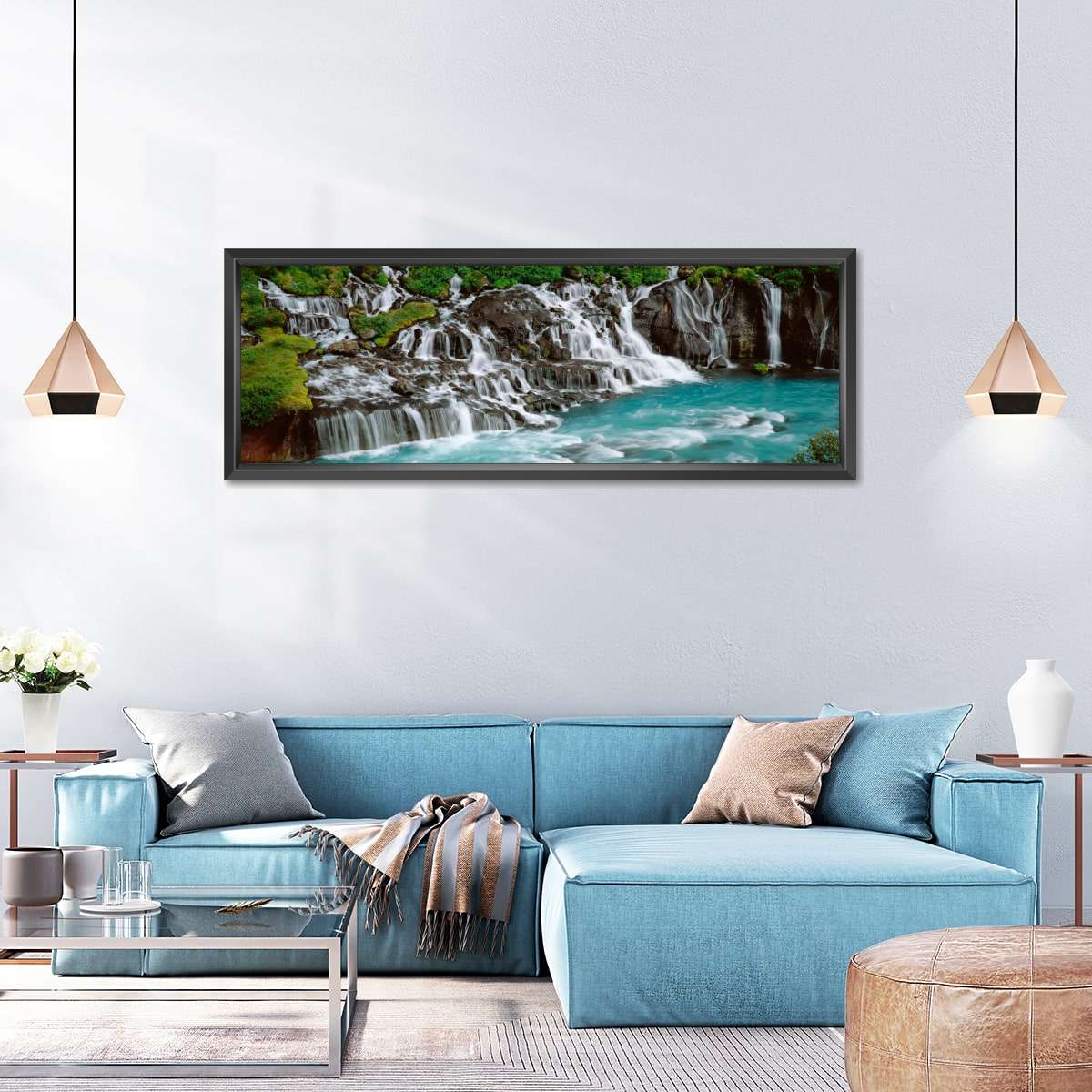 Frendorf | Hraunfossar Wasserfall in Island Wandkunst