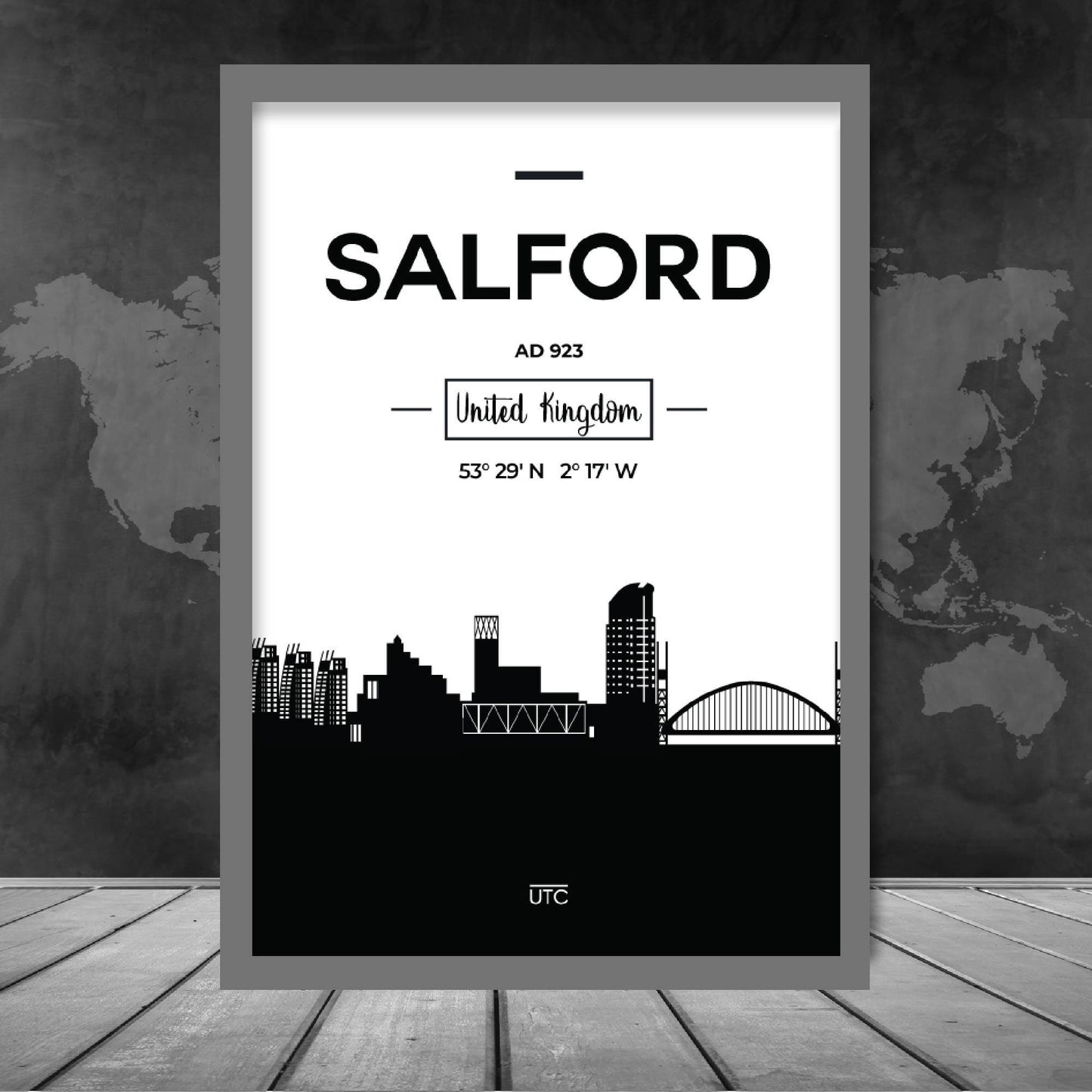 Salford City Skyline Stadtansicht Druck
