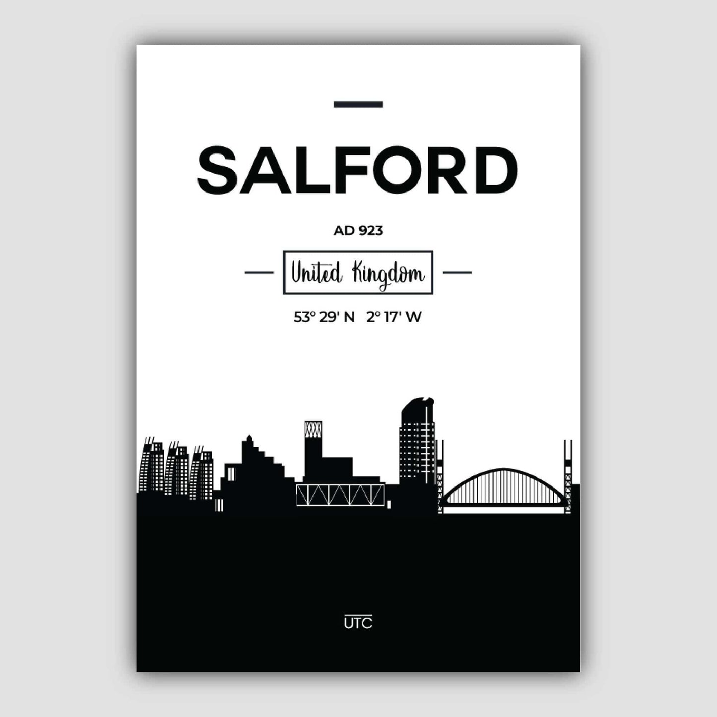 Salford City Skyline Stadtansicht Druck
