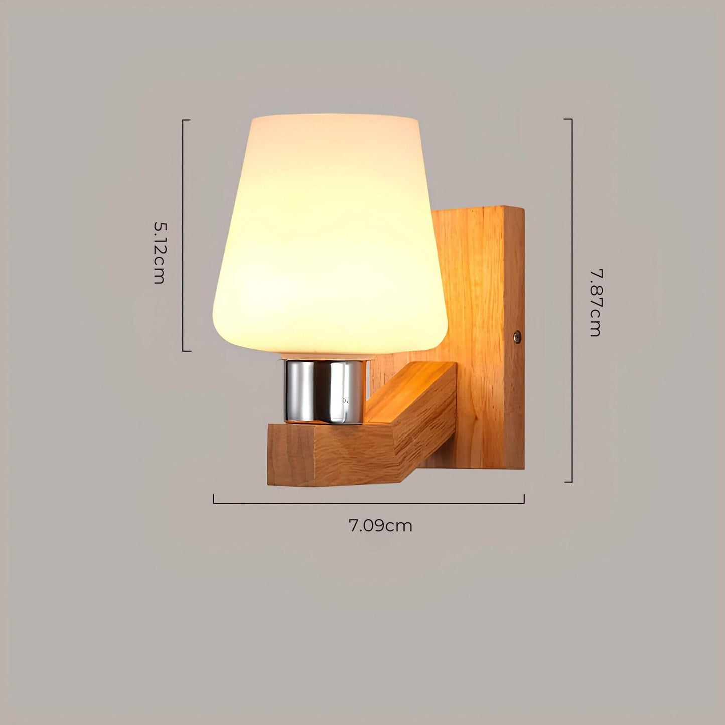 Moderne Glas - Holz Wandlampe