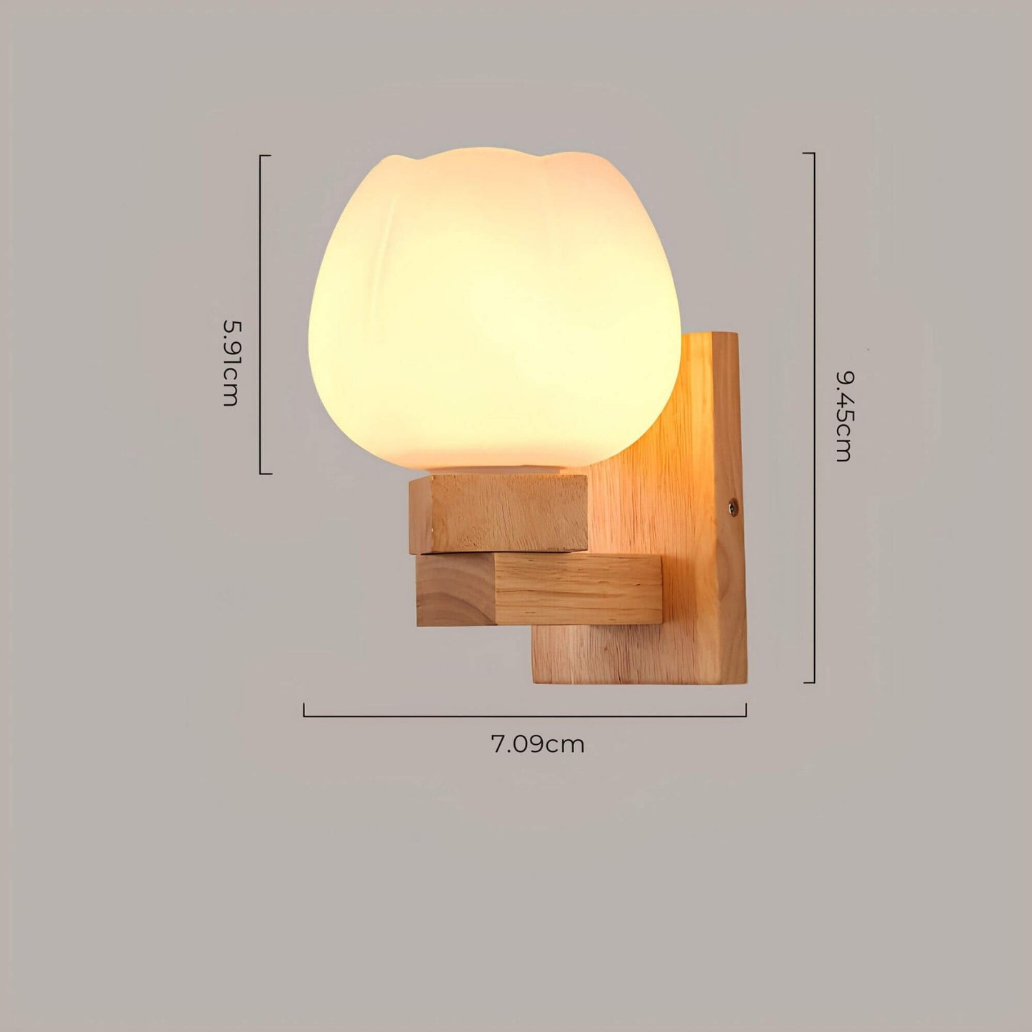 Moderne Glas - Holz Wandlampe