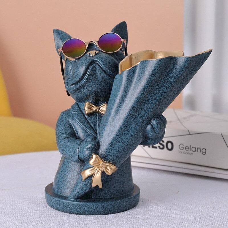 Frendorf | BulldogBloom French Bulldog Blumenvase | Stilvolle Tier-Deko für Zuhause | Handgefertigt | Farbvielfalt