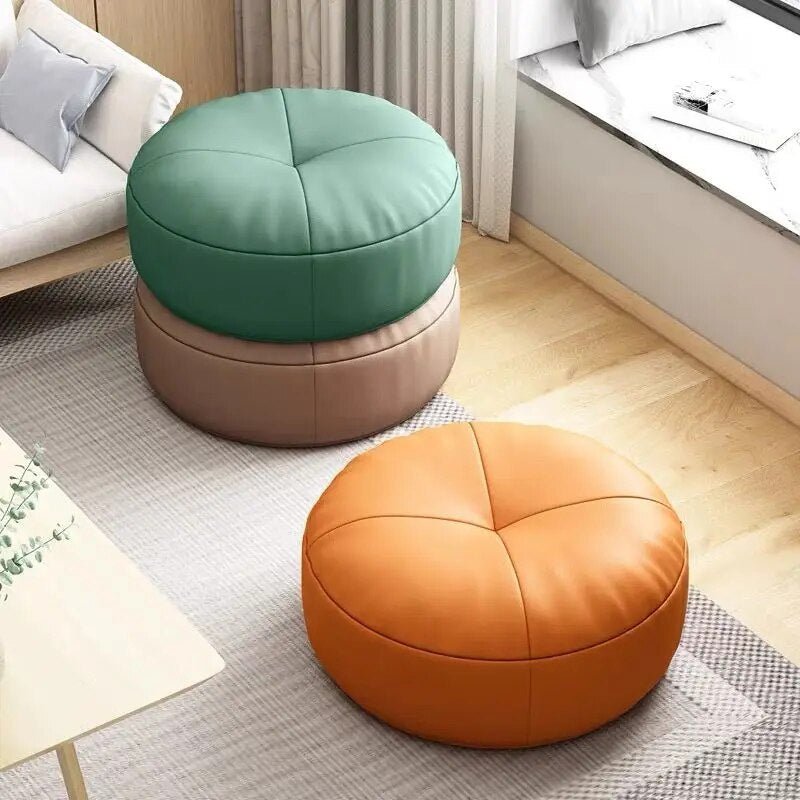 Einfaches japanisches Stil Nappa Leder Fußkissen