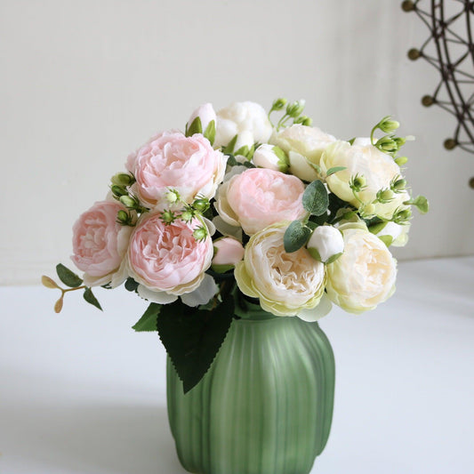 Elegant Pfingstrosen Träume - Premium Künstlicher Blumenstrauß