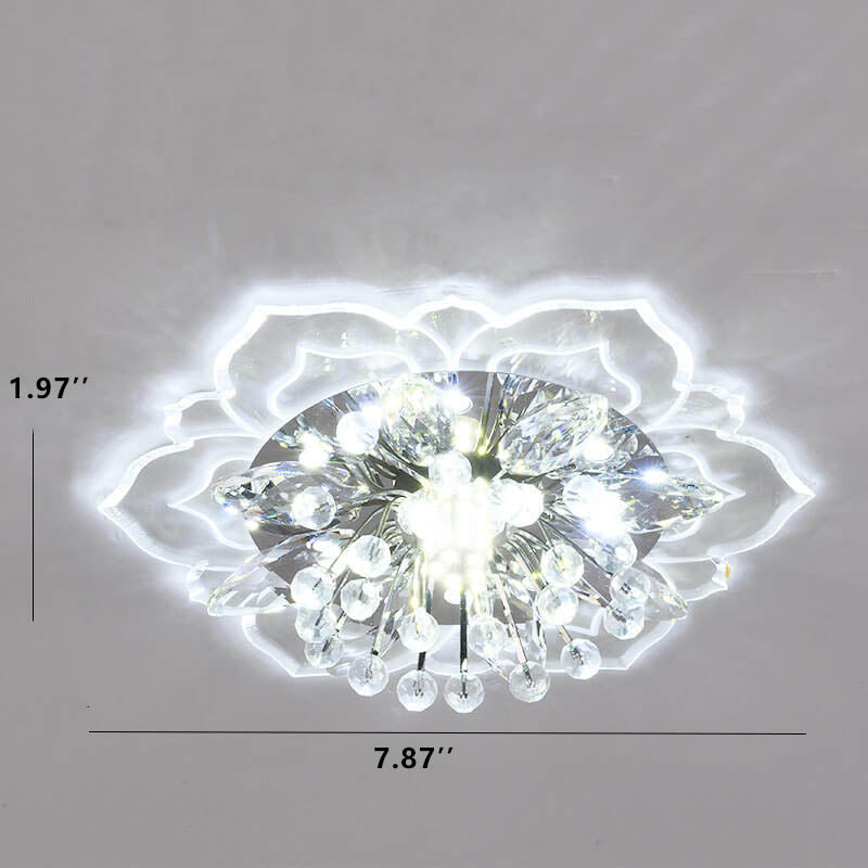 Frendorf | GlowPetal LED Kristall Deckenleuchte | Blumenförmig | Modernes Design | Energiesparend | Dekorative Beleuchtung