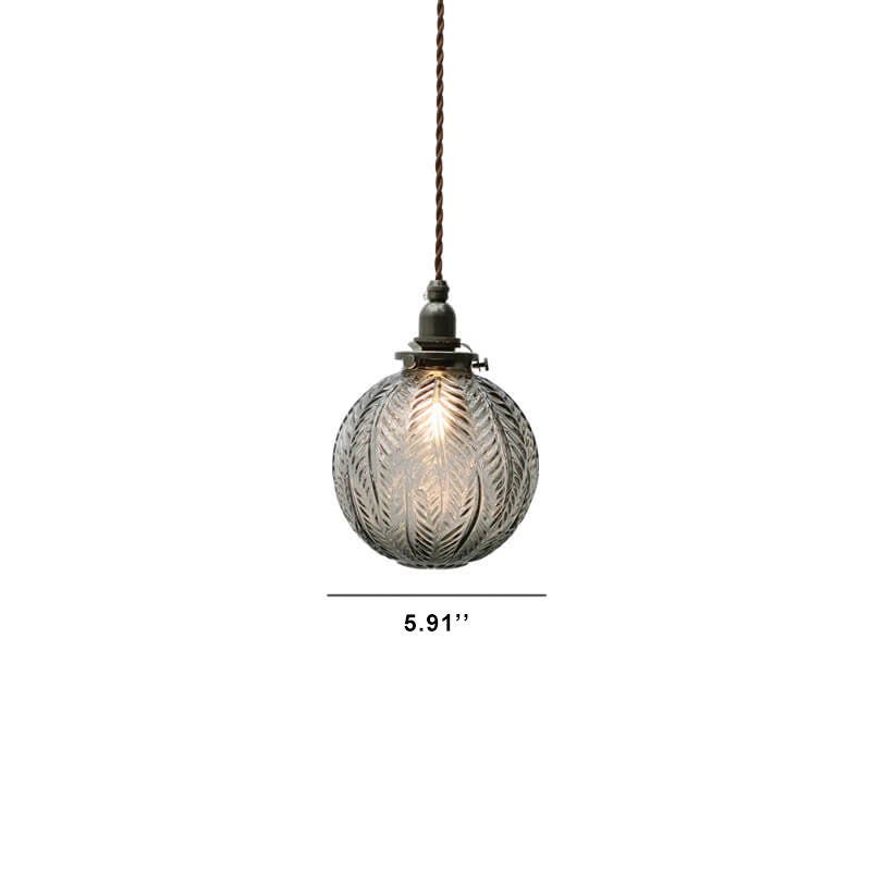 Frendorf | LotuSphere Retro Glas Pendelleuchte | Elegantes Design | Lotus-Struktur | Dekoratives Licht