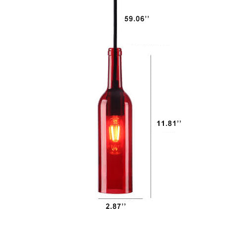 Frendorf | VinoLux Antik Glas Pendelleuchte | Weinflaschen Design | Vintage Beleuchtung für Esszimmer & Küche