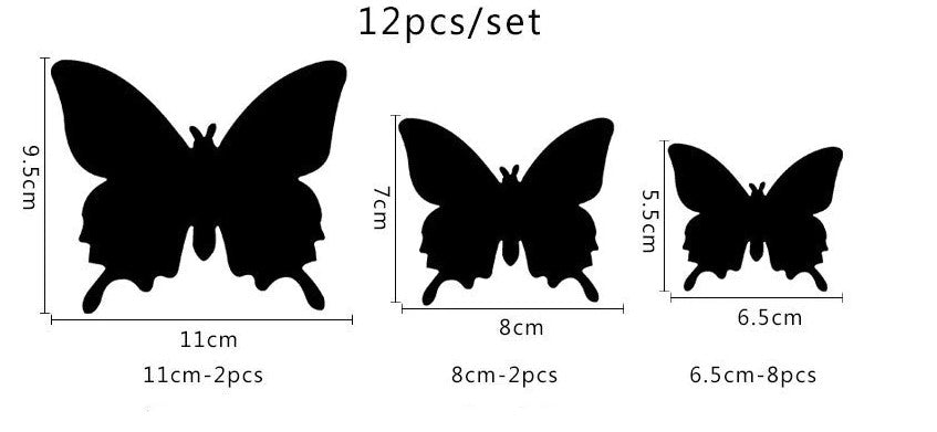 Hohl-Schmetterling-Wanddekoration (12 Stück)