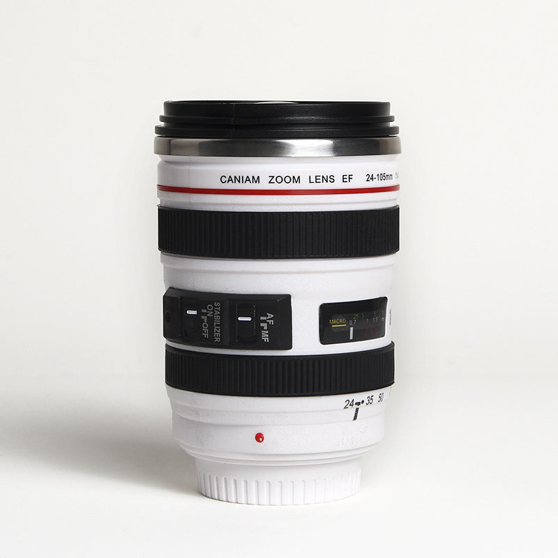 Kameraobjektiv Inspiriert Isolierte Tasse Kaffeetasse