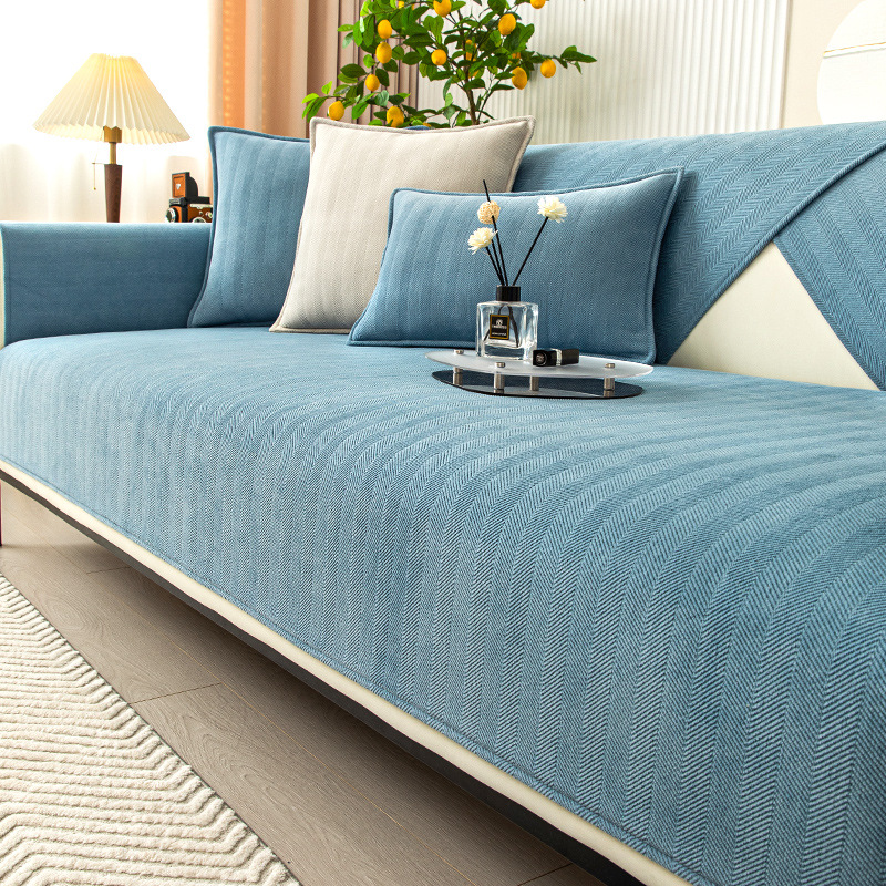 Frendorf | Fischgrät Chenille Stoff Möbel Schutz Sofa Bezug