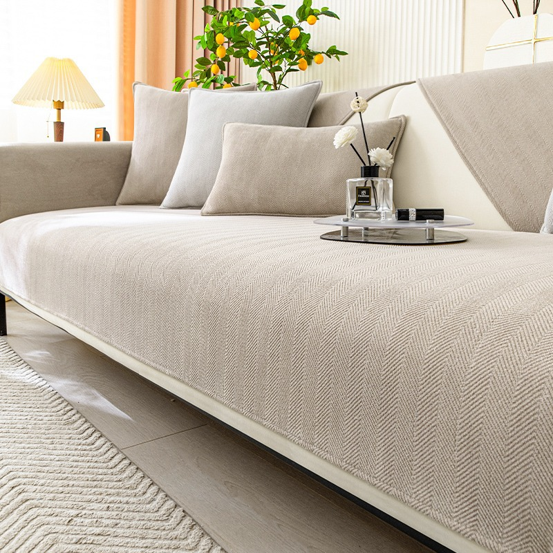 Frendorf | Fischgrät Chenille Stoff Möbel Schutz Sofa Bezug