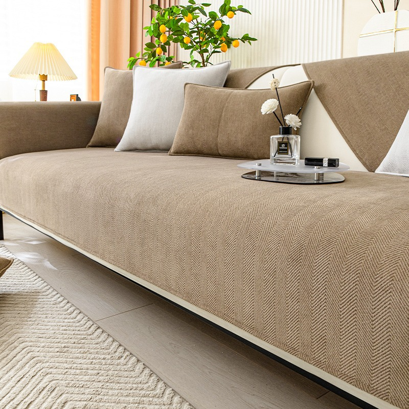Frendorf | Fischgrät Chenille Stoff Möbel Schutz Sofa Bezug