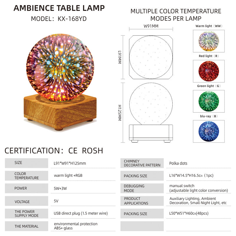 Feuerwerk Sphere Schreibtisch Atmosphäre Lampe Beste Geschenk Stressabbau