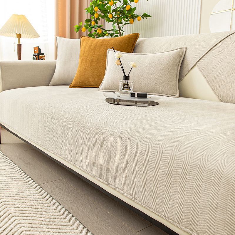 Frendorf | Fischgrät Chenille Stoff Möbel Schutz Sofa Bezug
