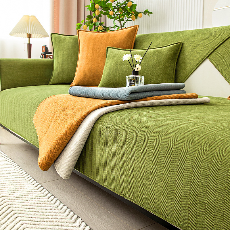 Frendorf | Fischgrät Chenille Stoff Möbel Schutz Sofa Bezug