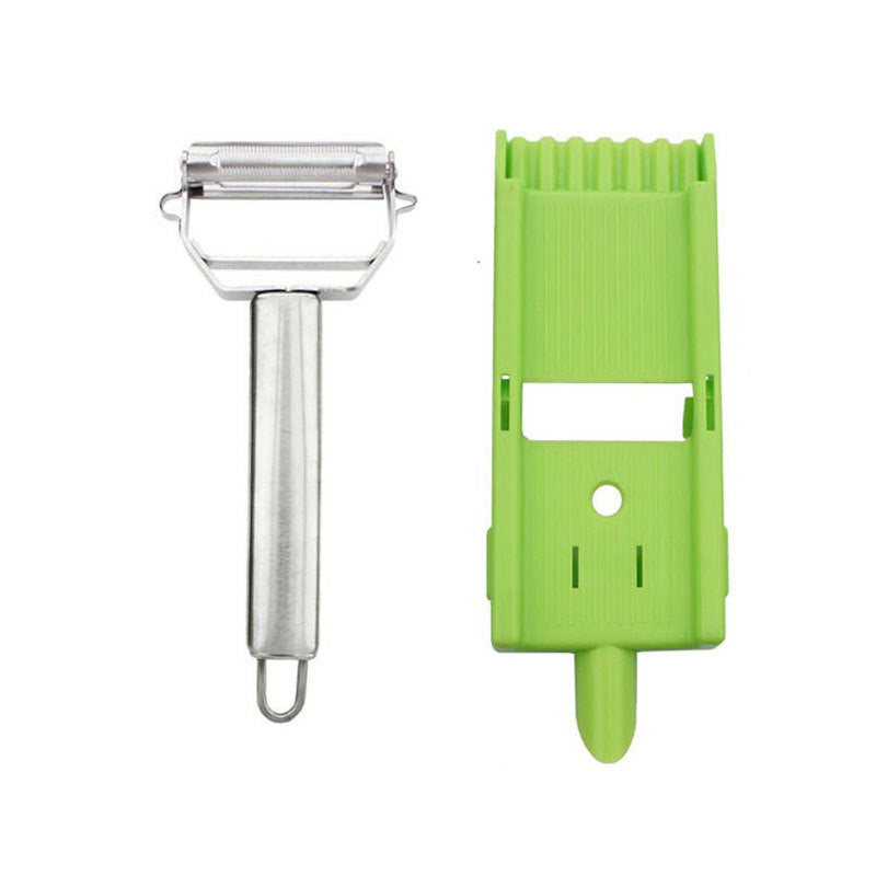 Frendorf | 2-in-1 Gemüseschneider & -slicer, Multi-Doppelmesser-Schäler