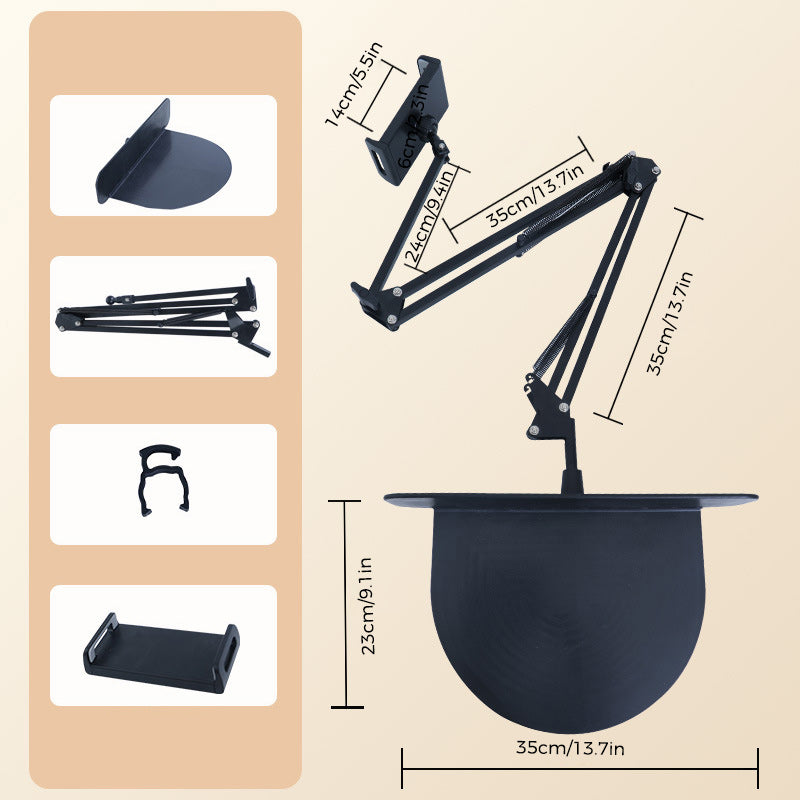 Ausziehbarer, versteckter Telefon-/Tablethalter am Bett