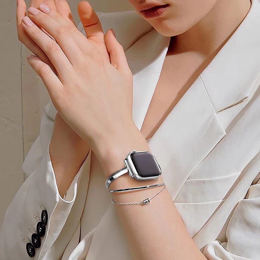Frendorf | Damen Slim Edelstahl Link Armband für Apple Watch