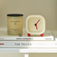 Kleine Minimalistische Creme Desktopuhr