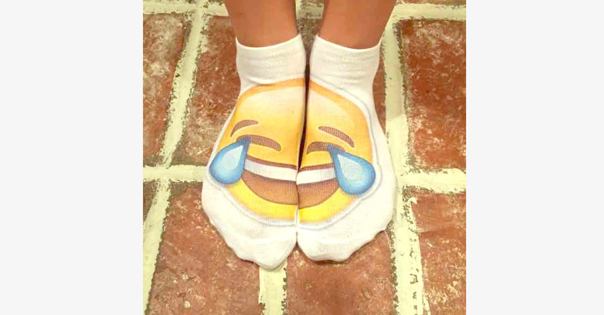 Frendorf | 3D lachendes Emoji Mode Einseitiger Druck Baumwollsocken