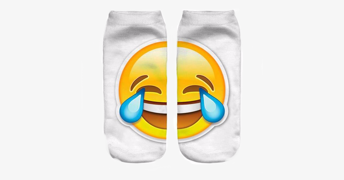 Frendorf | 3D lachendes Emoji Mode Einseitiger Druck Baumwollsocken
