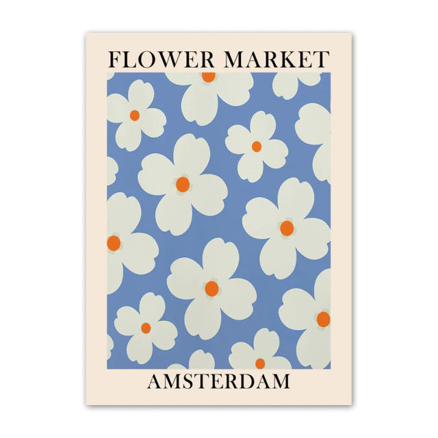 Blumenmarkt Leinwandposter