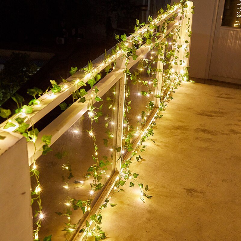 Frendorf | IvyGlow Solar Lichterkette Efeu | Wasserdicht | LED Stimmungslicht für Garten & Balkon | Deko für Außenbereiche