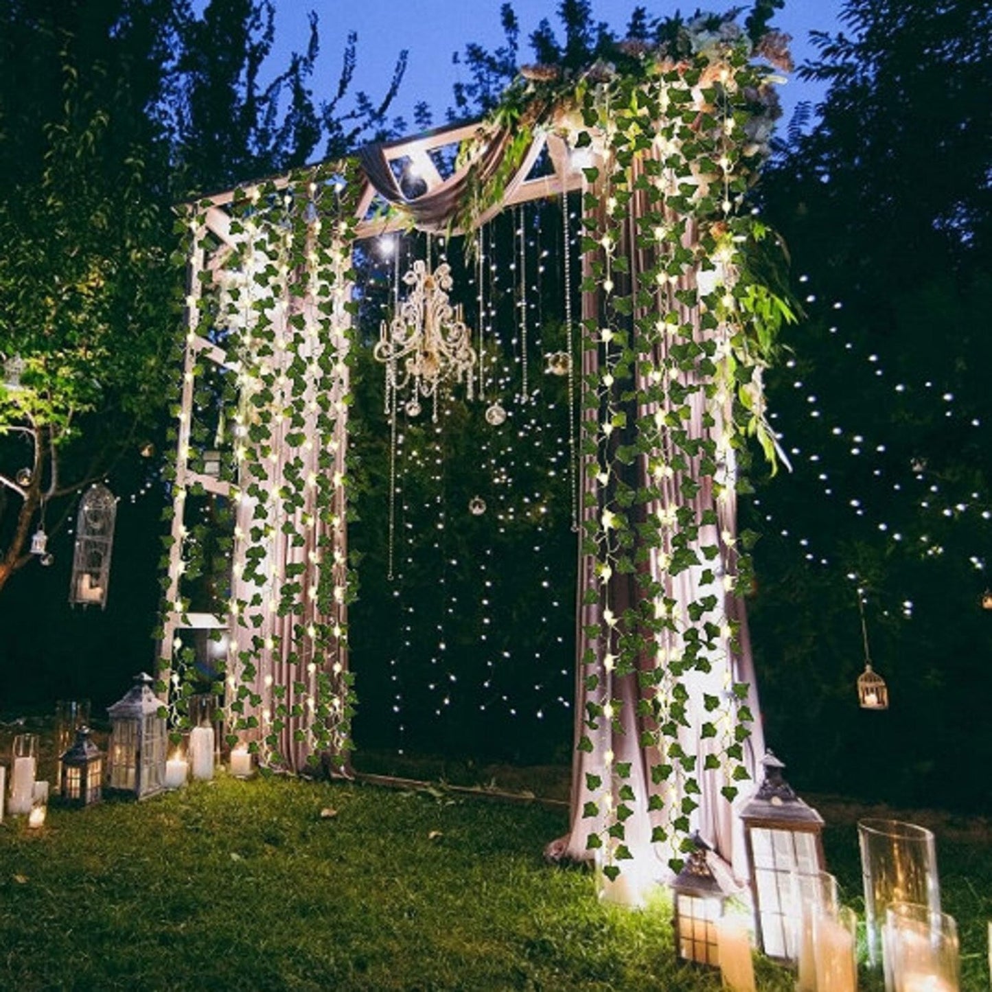 Frendorf | IvyGlow Solar Lichterkette Efeu | Wasserdicht | LED Stimmungslicht für Garten & Balkon | Deko für Außenbereiche