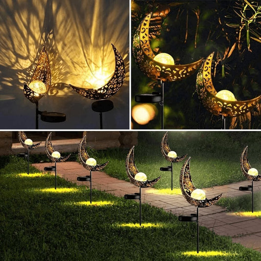 Frendorf | LunaLight™ Solar LED Halbmonden Lampe | Wasserdichte Außenbeleuchtung | Retro Gartenleuchte für Hof & Terrasse