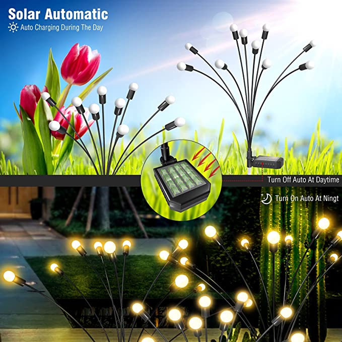 Frendorf | SunBlossom Solar Gartenleuchten | Swaying Effekt | Wetterfest | Solarbetriebene Deko für Außenbereich