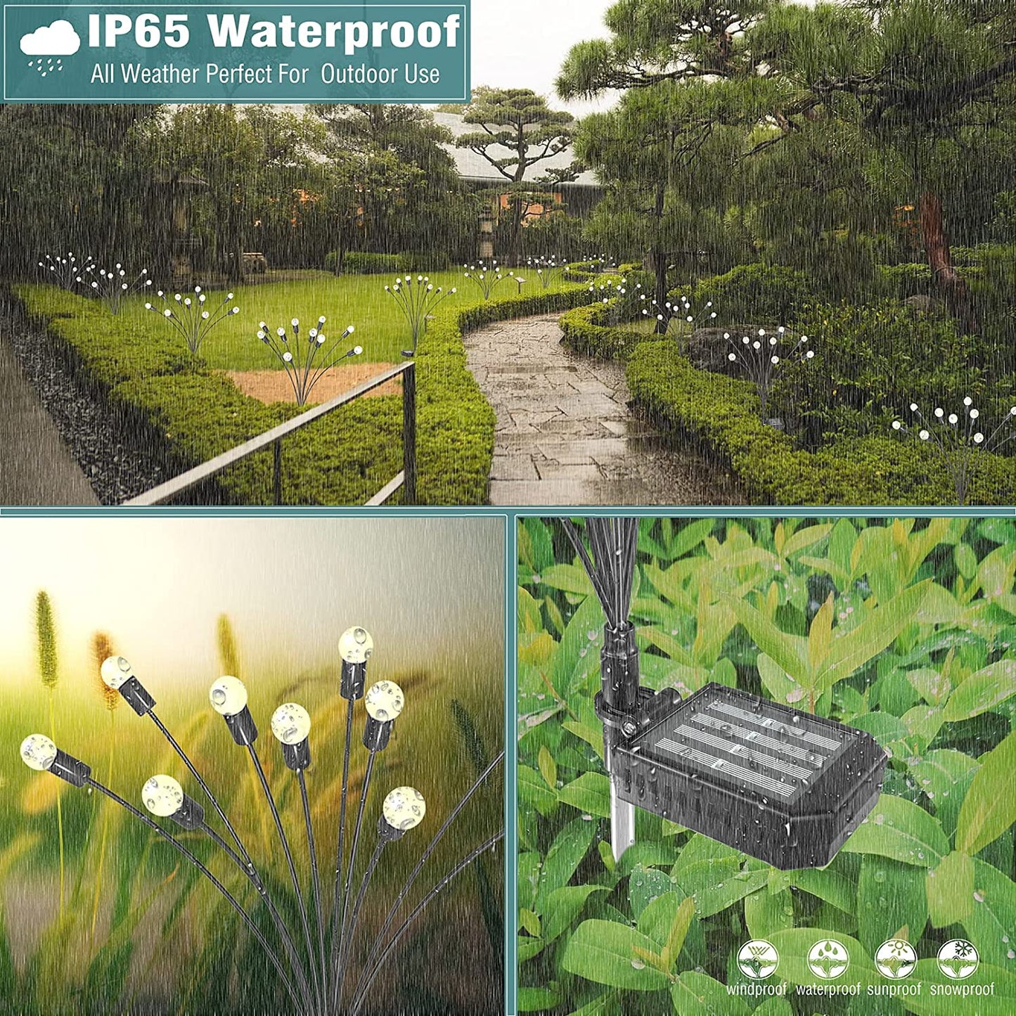 Frendorf | SunBlossom Solar Gartenleuchten | Swaying Effekt | Wetterfest | Solarbetriebene Deko für Außenbereich