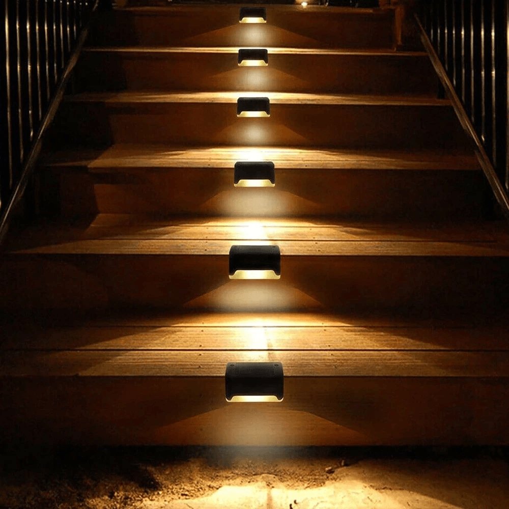 Frendorf | StepBright LED Solar Treppenbeleuchtung | Wasserdicht & Solarbetrieben | Außenbeleuchtung für Garten & Terrasse