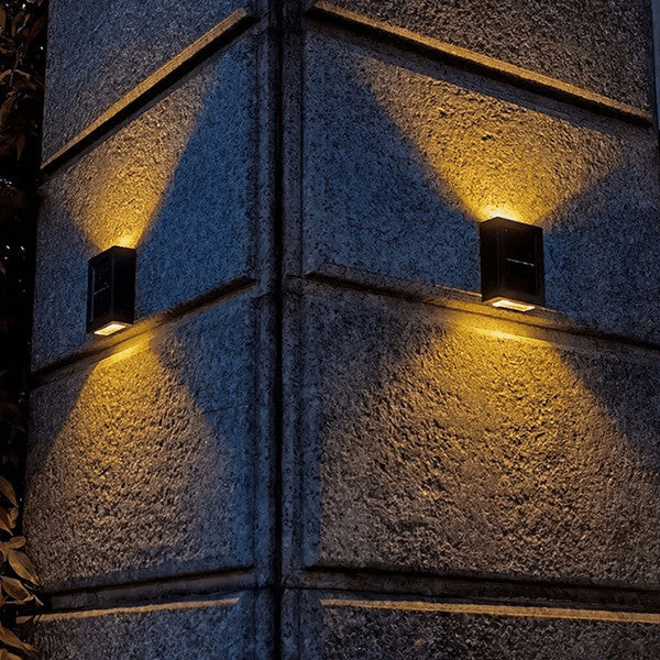 Drahtlose LED Solar Wandleuchten Deluxe | Effiziente und Kostenersparnis Außenbeleuchtung