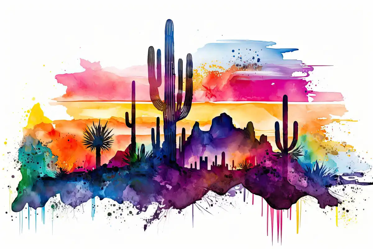 Frendorf | Southwest Desert Vista - Aquarell Landschaft Wandkunst