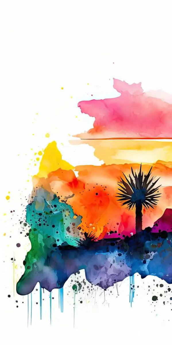 Frendorf | Southwest Desert Vista - Aquarell Landschaft Wandkunst
