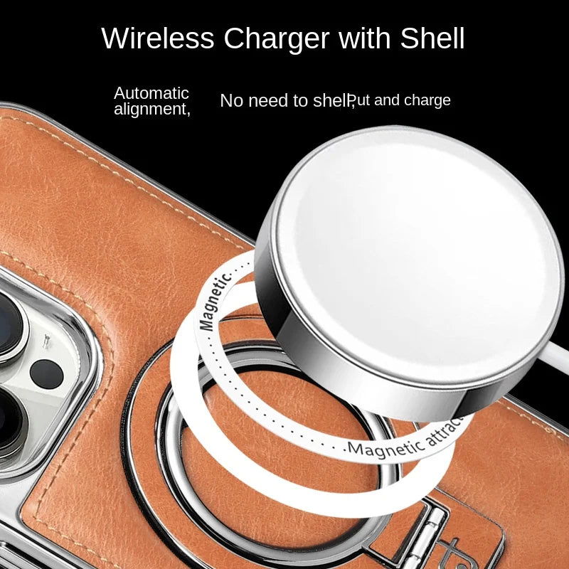 Frendorf | Luxuriöse Lederhülle mit unsichtbarem Ständer für das iPhone